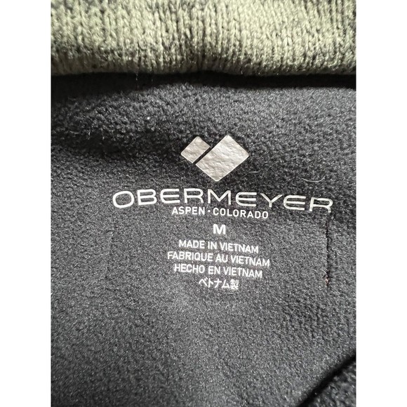 Obermeyer Women’s  Fleece Hoodie Green Black Full Zip Medium Athleisure Skiing - Picture 4 of 6